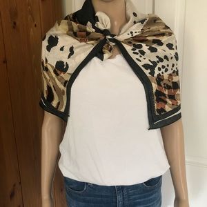 Ellen Tracy Animal Print Silk Scarf